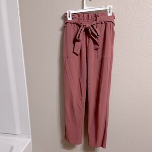 Grace Karin Mauve Tie-Waist Pants